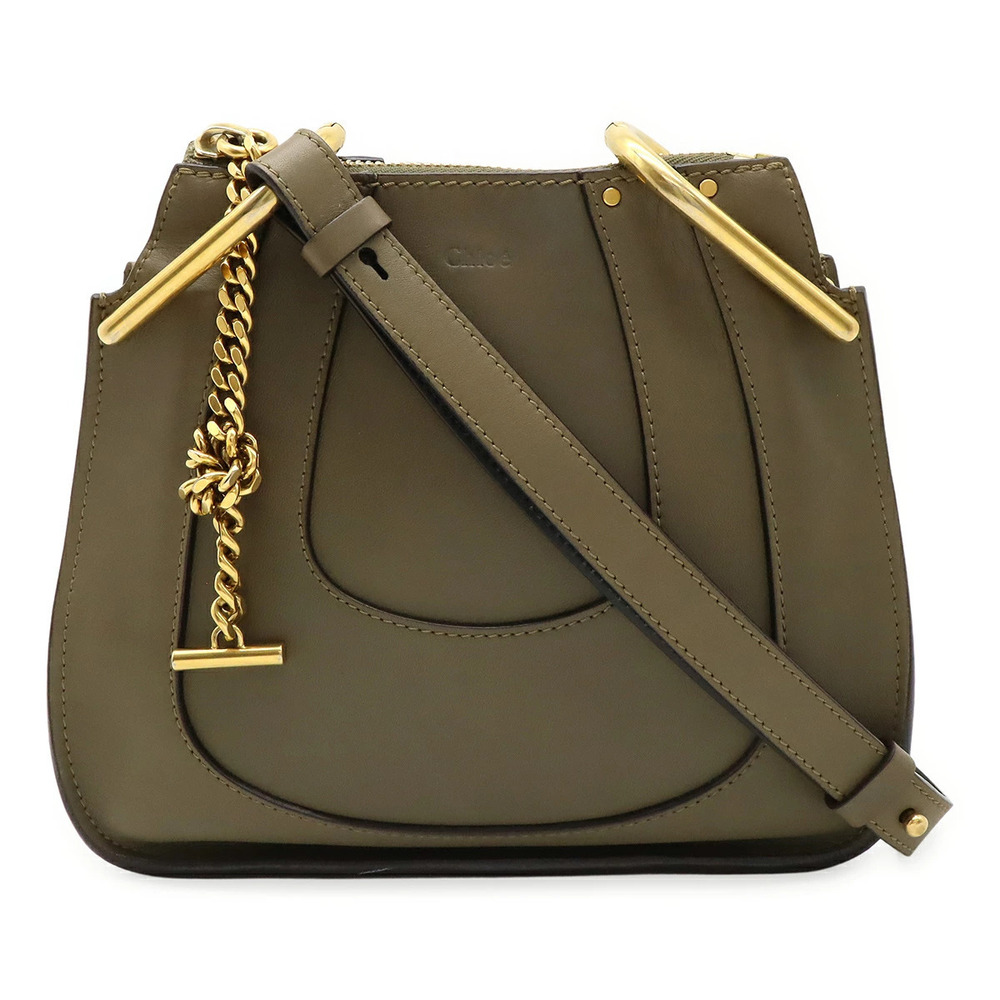 Chloe Hayley Crossbody Bag Leather Dark Khaki Green